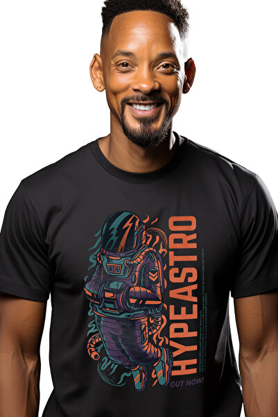 StoryGift Romania Tricou bărbătesc cu silueta unui bărbat în costum de astron...