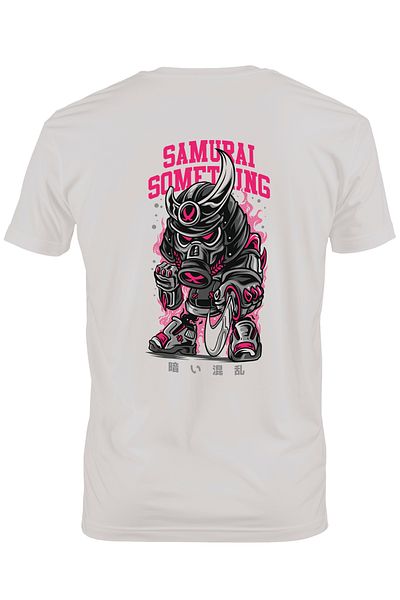 StoryGift Romania Men's T-shirt With Robot Warrior With Armor And Gas Mask, Text In English Samurai Sometstg