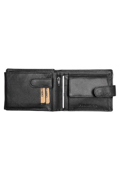Toro Nero Men's Wallet Made Of Genuine Leather Black-e Vikiy, Rfid Protection