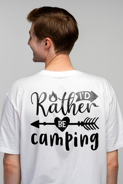 StoryGift Romania Tricou Barbati Cu Mesajul "i'd Rather Be Camping" - As Pref...