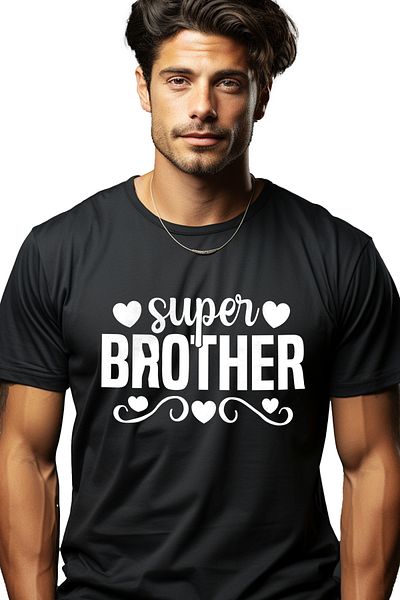 StoryGift Romania Men's T-shirt for a beloved brother with the message "Super brother" - heart of appreciation with i
