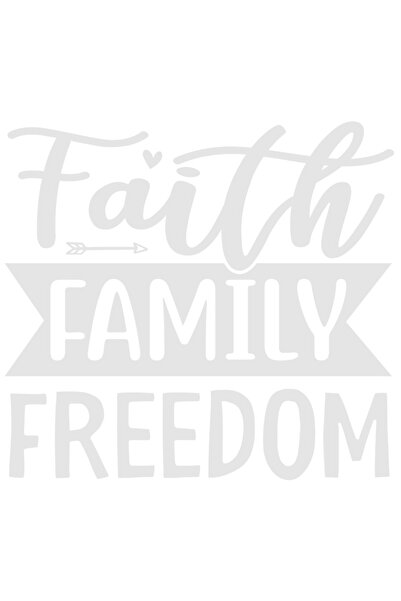 StoryGift Romania Sticker Adeziv 20CM Exterior cu inimioara si textul in engleza "Faith, family, freedom" - cred