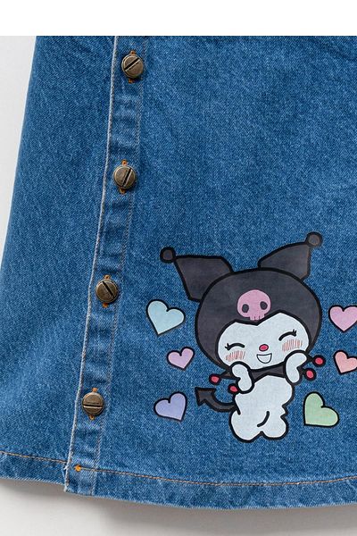 Minik Dolap Κοριτσίστικο τζιν φόρεμα Gilet με στέμμα Kuromi