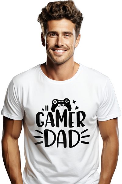 StoryGift Romania Men's T-shirt For A Gamer Dad - Video Games Passion With Print On The Face, 100% Bumstg