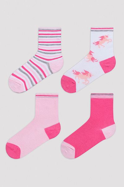 Penti Комплект чорапи Pinky Unicorn за момиче от 4 части