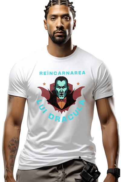 StoryGift Romania Tricou Barbati Reîncarnarea Lui Dracula Diavol Vlad Tepes T...