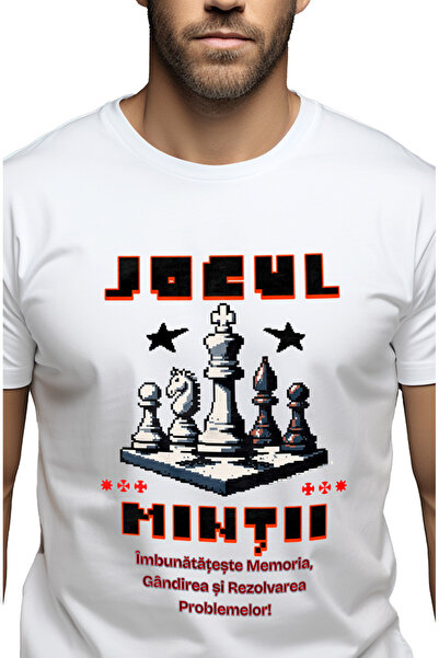 StoryGift Romania Tricou Barbati Sah Tabla Pioni Jocul Mintii Imbunatateste M...
