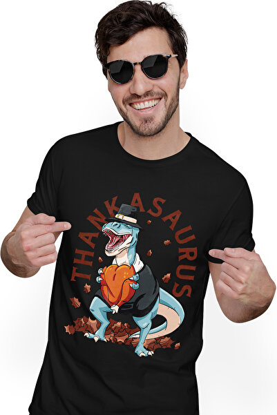 StoryGift Romania Tricou Barbati Cu Dinozaur T Rex De Ziua Recunostiintei, Pi...
