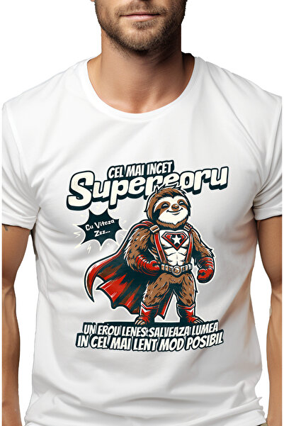 StoryGift Romania Tricou Barbati Cel Mai Incet Supererou, Salveaza Lumea Lent...