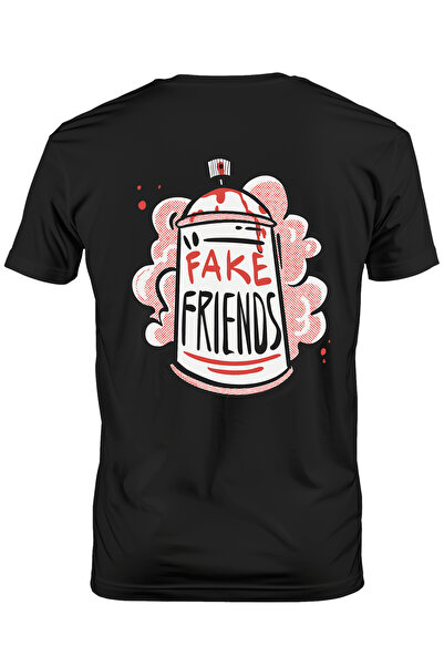 StoryGift Romania Tricou bărbătesc cu graffiti spray, text în engleză Fake Fr...