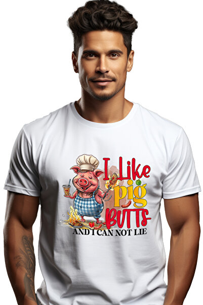 StoryGift Romania Tricou Barbati cu un porc cu mesajul "I like pig butts and ...