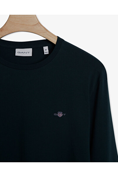 Gant Erkek Yeşil Regular Fit Bisiklet Yaka Uzun Kollu T-Shirt