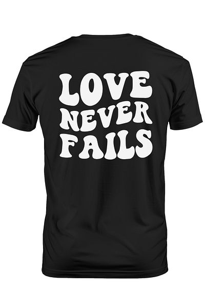 StoryGift Romania Tricou Barbati Cu Mesajul "love Never Fails" - Iubirea Nu Da Gres Niciodata Cu Imprimeu Pe Stg