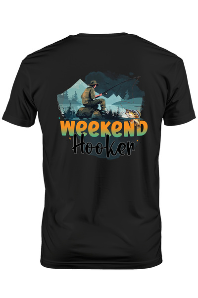 StoryGift Romania Tricou Barbati Cu Un Pescar Cu Mesajul "weekend Hooker", Un...