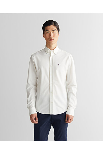 Gant Erkek Krem Regular Fit Gömlek Yaka Gömlek