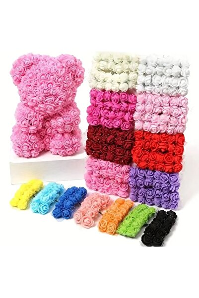 OZN AKSESUAR trandafir artificial, floare artificială din tul, floare de decorare, floare pentru realizarea coroanelor, 140 buc