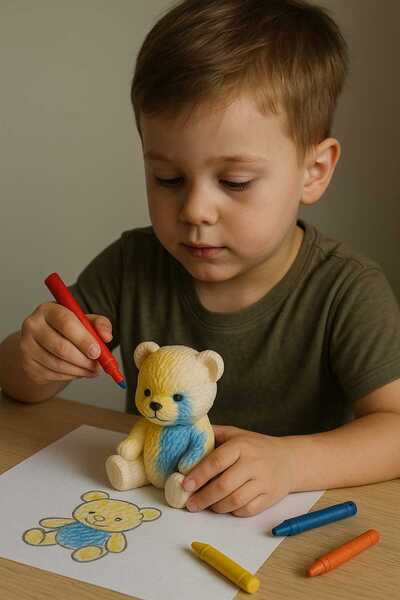 BESMYAR JEWELS اصنع لعبةك الخاصة! نموذج دمية دب جبس قابل للطلاء