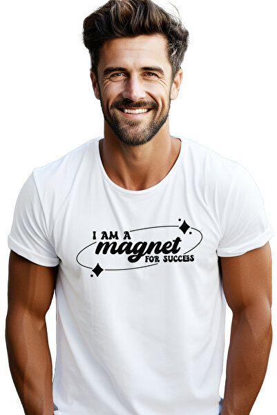 StoryGift Romania Tricou bărbătesc cu mesajul „Sunt un magnet pentru succes” ...