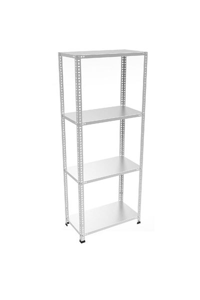 RafBurada 4 Tiers 43X93X150 cm Galvanized Steel Shelf - Warehouse, Archive, Pantry, File, Market Shelf