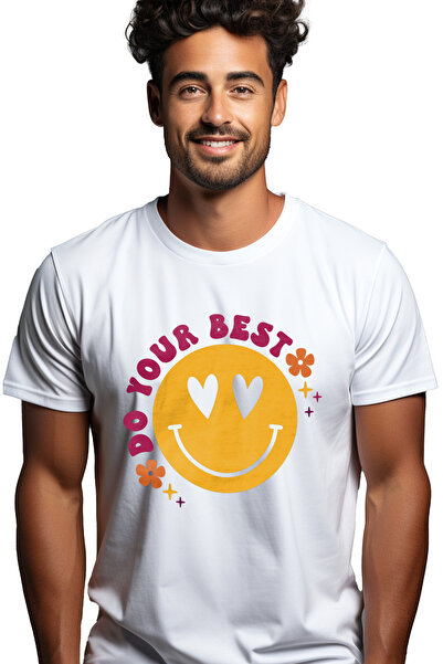 StoryGift Romania Tricou Barbati Cu Smiley Face Galben, Inimi Ochii, Text In ...