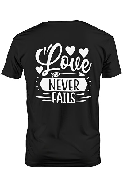 StoryGift Romania Tricou Barbati Cu Inimioare Si Textul "love Never Fails" - ...