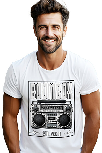 StoryGift Romania Tricou Barbati Casetofin Vintige Text Boombox. Stil Vechi C...