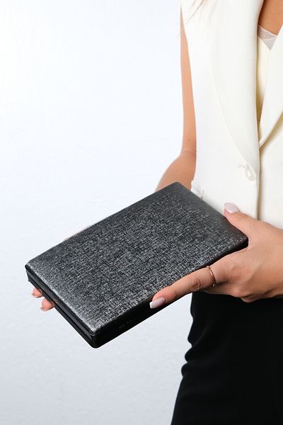 LuviShoes Geantă pentru rochie de seară pentru femei DEZY Platinum Textured