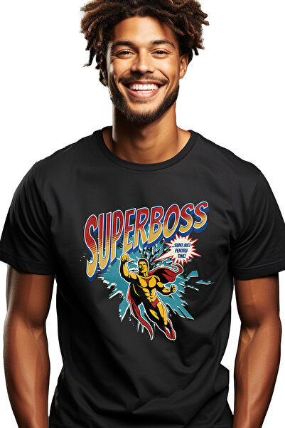 StoryGift Romania Tricou Barbati Super Boss Super Erou, Sunt Aici Pentru Tine...