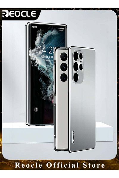 REOCLE غلاف هاتف مغناطيسي لهاتف Samsung Galaxy S23 Ultra بإطار معدني من الألومنيوم المغناطيسي