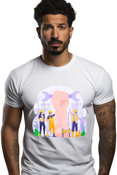 StoryGift Romania Tricou Barbati Cu Santier, Inginer, Muncitor, Macara, Cheie...