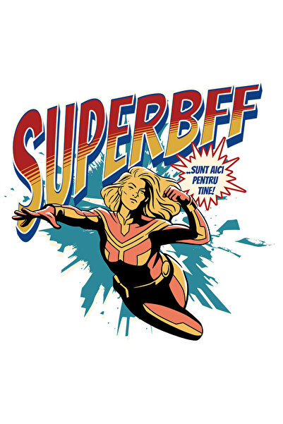 StoryGift Romania Sticker Adeziv 90CM Super BFF, SuperErou Sunt Aici Pentru T...