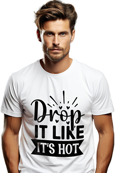 StoryGift Romania Tricou Barbati Cu Inimioare Si Mesajul "drop It Like It's H...