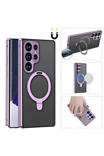 REOCLE Magnetic Phone Case Double-Sided Protection Metal Frame Phone Case for Samsung S22 Ultra