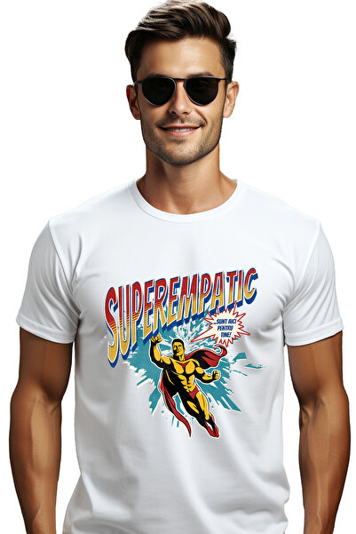StoryGift Romania Tricou Barbati Super Empatic Supererou Sunt Aici Pentru Tin...