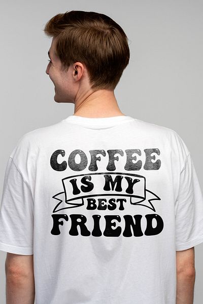 StoryGift Romania Men's T-shirt with the message "Coffee is my best friend" - coffee is my best friend STG