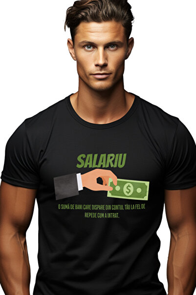 StoryGift Romania Tricou Barbati Salariu O Suma De Bani Care Dispare Repede B...