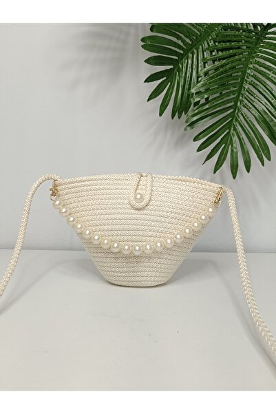 VeronicA İnci saplı fermuarlı kadın omuz çanta