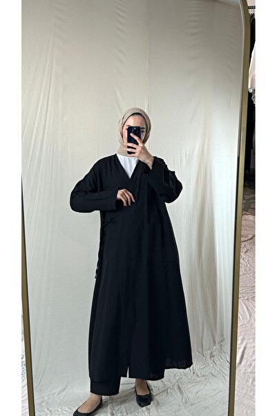 Motto Collection Siyah Keten Kaftan