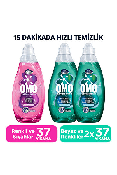 Omo Express Fresh Kötü Koku Karşıtı Beyaz Ve Renkliler 1480ml X2 Capcanlı Renkli Ve Siyahlar X1