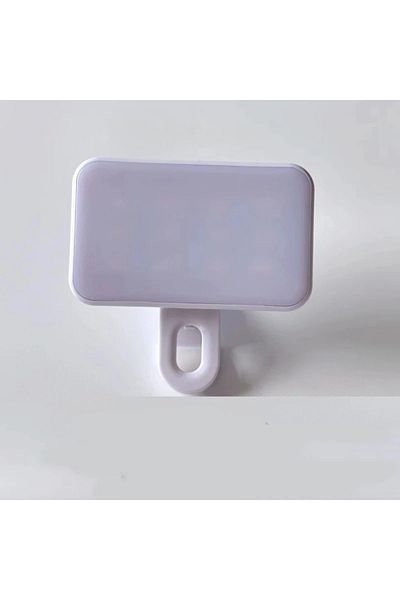 Hoopet White Portable Mini Selfie Fill Light Rechargeable 3 Modes Adjustable Brightness Clip On For Mobile