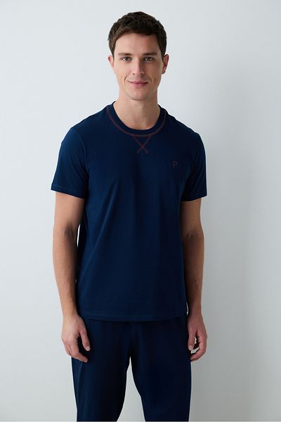 Penti Marineblaues Stern-Pyjama-Set