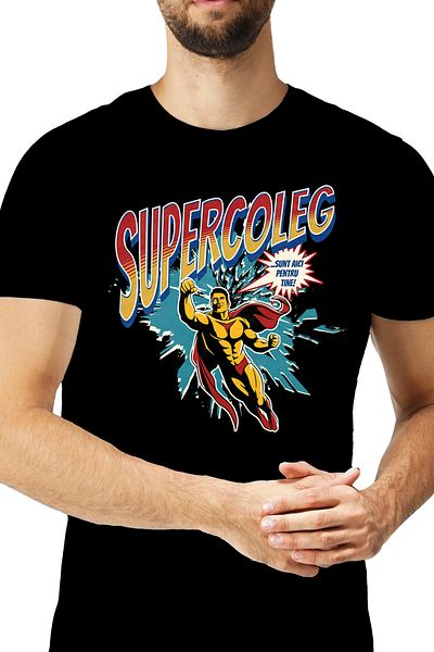 StoryGift Romania Men's T-Shirt Super Hero Colleague I'm Here For You With Print On The Front, 100% Cotton Stg