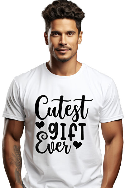 StoryGift Romania Tricou Barbati Cu Inimioare Si Textul In Engleza "cutest Gi...