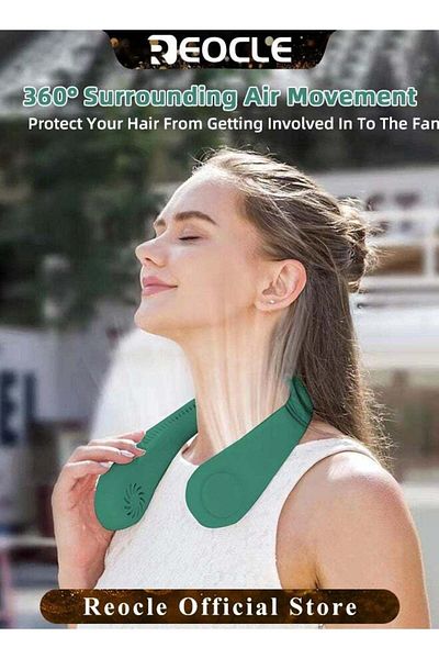 REOCLE Neck Fan Hands Free Bladeless 360° Cooling Personal Fan for Outdoor Sports Home Office Travel
