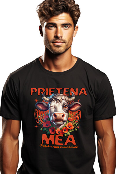 StoryGift Romania Tricou Barbati Prietena Mea Vaca Prietenie Adevarata Cu Imp...