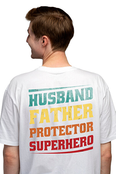 StoryGift Romania Tricou Barbati Cu Husband Father Protector Superhero, Tatic...