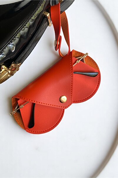 Diamara Designs Askılı Suni Deri Kadın Gözlük Kılıfı Charmı Çantaya Takılabilir Koruyucu Gözlük Kabı