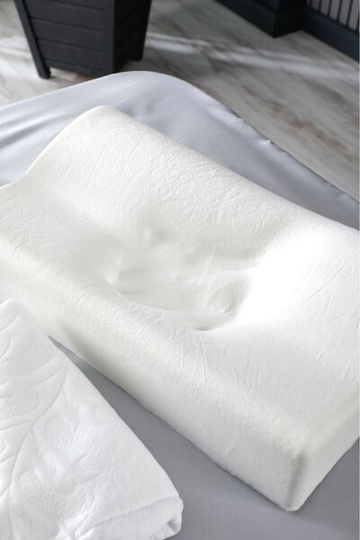 Tago Home 750 Gr! Orthopedic Visco Pillow Neck Flattening with Neck Support Pillow (50X32X10 cm)