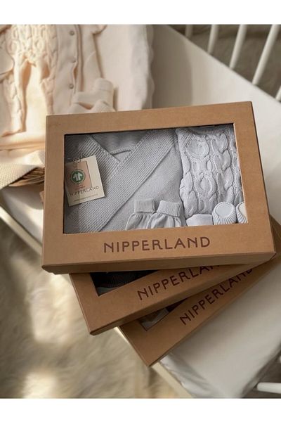 Nipperland 100% Organic Cotton Gots Safety Certified Swaddled Set of 5 Hospital Release 0-3Months Newborn