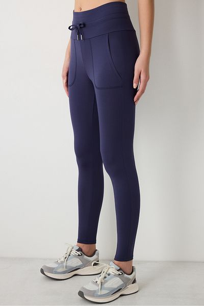 Penti Marineblaue, bequeme, knöchellange Leggings mit hoher Taille und Taschendetail